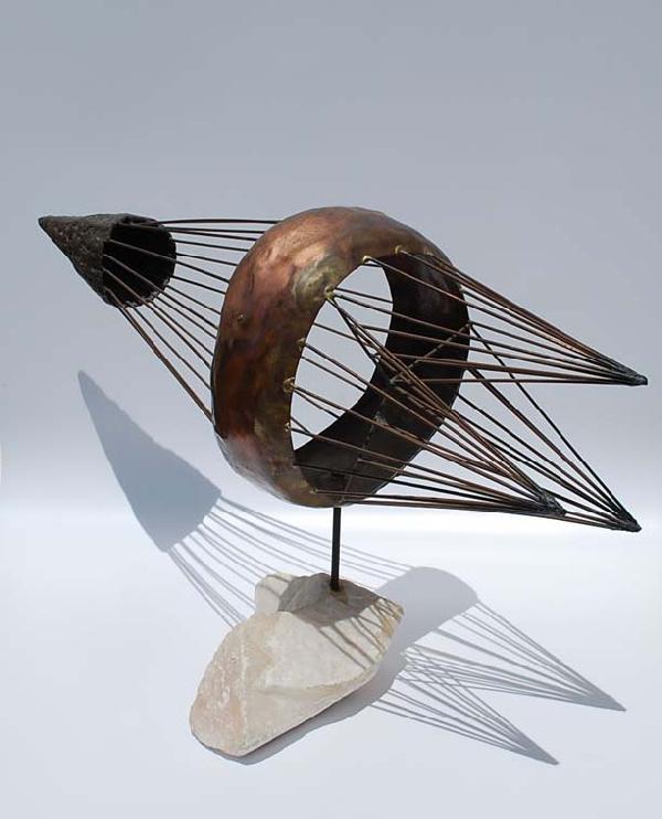 Charles Kulosa Sculpture: Designer & Manufacturer: Charles A. Kulosa Country of Origin & Materials: USA; Stone, Metal Additional Information & Circa: Modernist sculpture, "Alien Spaceship II", signed Charles A. Kulosa; 1976 Di
