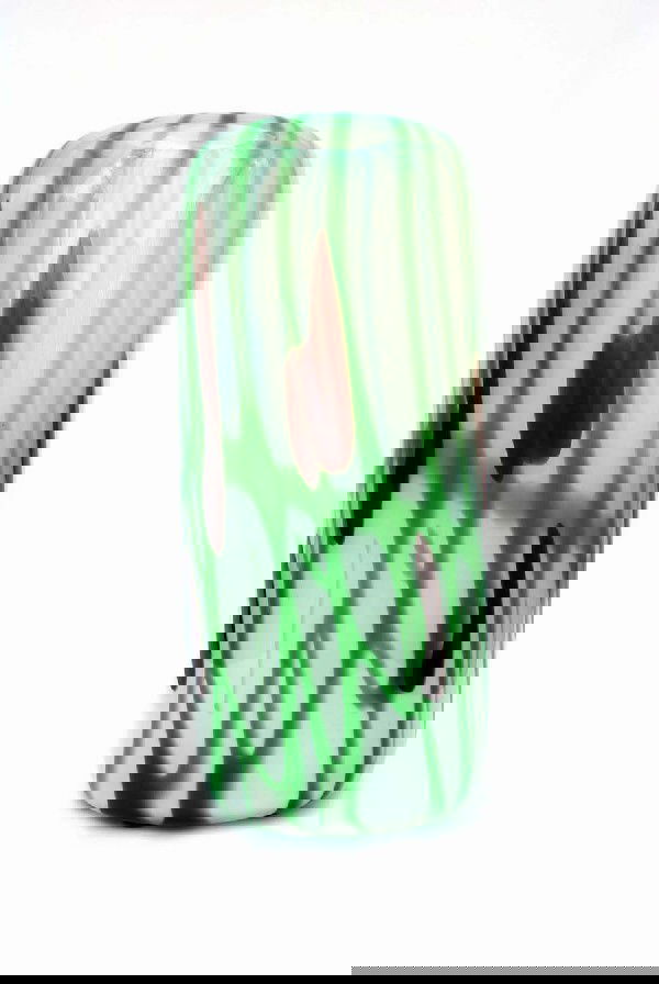 Large & Colorful Carlo Moretti Vase, Murano: Designer & Manufacturer: Carlo Moretti Country of Origin & Materials: Italy; Blown Glass Additional Information & Circa: Large & colorful vase by Carlo Moretti, label; Circa 1980's Dimensions: 14.25"