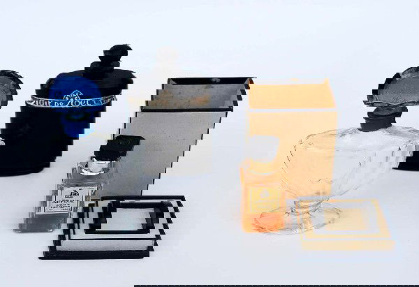 Lot of 3 Perfume Bottles: Designer & Manufacturer: Country of Origin & Materials: Additional Information & Circa: Lot of 3 perfume bottles including Guerlain & Lanvin Dimensions: varies