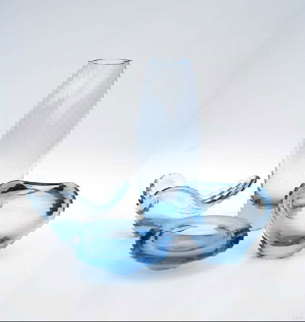 Lot of 4 Per Lutken Vases / Bowls: Designer & Manufacturer: Per Lutken; Holmegaard Country of Origin & Materials: Denmark; Blown Glass Additional Information & Circa: Lot includes 2 bowls and 2 vases by Per Lutken for Holmegaard, sign