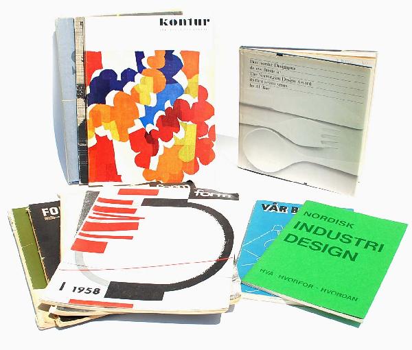 Lot of Mid-Century Scandinavian Design Materials: Designer & Manufacturer: Country of Origin & Materials: Additional Information & Circa: Lot of mid-century Scandinavian design materials including; 5 "Form" magazines 1950's, 3 "Kontur" magazines 1950