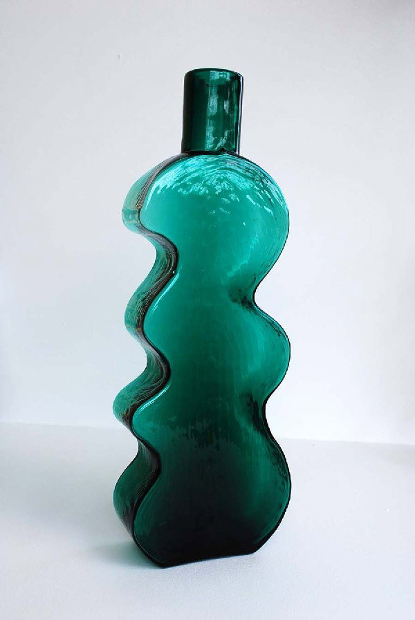 Tall Vase Attributed to Blenko: Designer & Manufacturer: Blenko, Attributed Country of Origin & Materials: USA; Blown Glass Additional Information & Circa: Tall modernist glass vase attributed to Blenko; Circa 20th Century Dimension