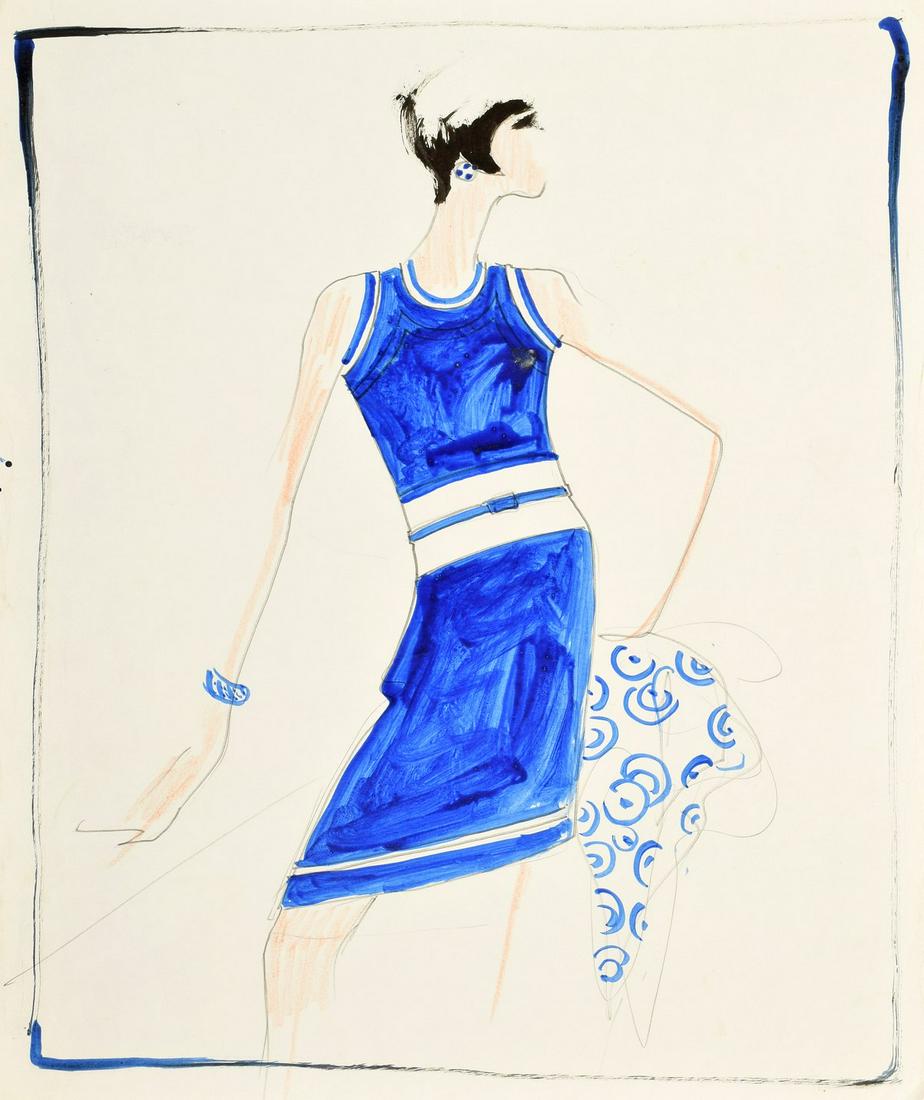 Large Karl Lagerfeld Fashion Drawing (1 of 4)