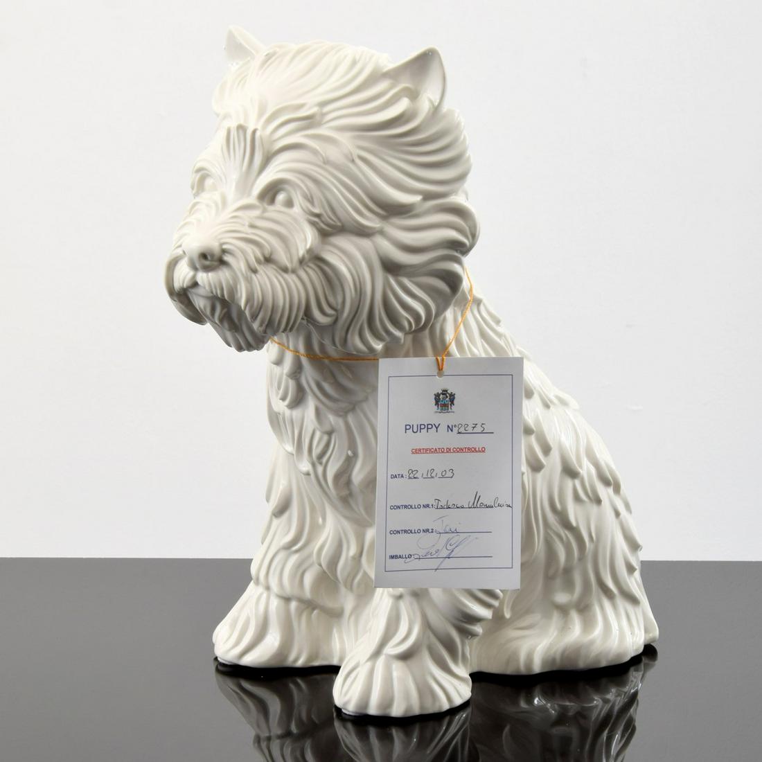 Jeff Koons "Puppy (Vase)," Signed Edition: Artist/Designer; Manufacturer: Jeff Koons (b. 1955) Marking(s); notes: signed, marking(s); ed. 2275/3000; 1998 Country of origin; materials: American; glazed porcelain Dimensions (H, W, D): 17.5"h, 18