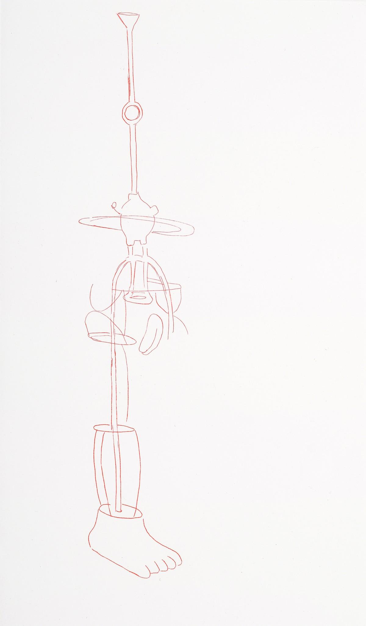 Tom Otterness "Munster Study" Etching, Signed Edition: Artist/Designer; Manufacturer: Tom Otterness (b. 1952) Marking(s); notes: signed; ed. 3/20; 1992-1993 Country of origin; materials: American; hardground etching printed in red on Lana Gravure Dimensio