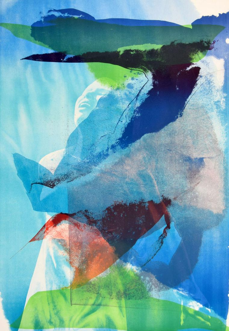 Paul Jenkins Print, Signed: Artist/Designer; Manufacturer: Paul Jenkins (1923-2012) Marking(s); notes: signed, marking(s) Country of origin; materials: American; print on Arches paper Dimensions (H, W, D): 39"h, 25.5"w; 42"h, 28