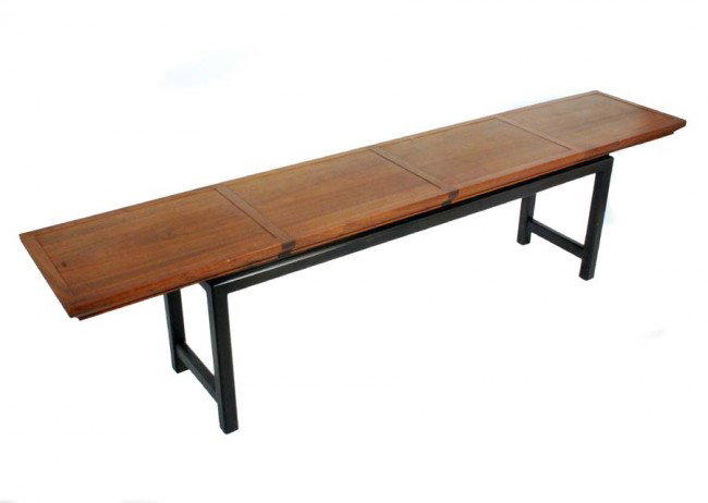 Edward Wormley Bench / Table: Designer & Manufacturer: Edward Wormley; Dunbar Markings: none Country of Origin & Materials: USA; wood Additional Information & Circa: Fine quality bench or cocktail / sofa table by Edward Wormley fo