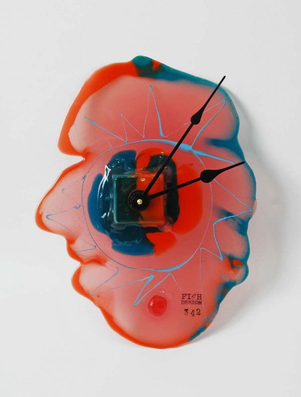 Gaetano Pesce Clock: Designer & Manufacturer: Gaetano Pesce Markings: marked Country of Origin & Materials: Italy; resin, metal Additional Information & Circa: Colorful "Fish Design" clock by Gaetano Pesce; Circa 1990 Dim