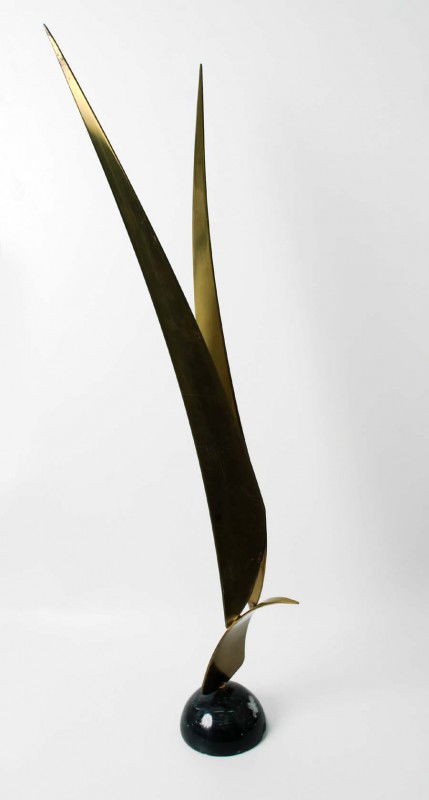Curtis Jere Sculpture: Designer & Manufacturer: Curtis Jere; Artisan House Markings: signed, dated Country of Origin & Materials: USA; brass, marble Additional Information & Circa: Brass & marble sculpture by Curtis Jere; 1