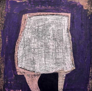 Jorge Piqueras Painting: Artist/Designer; Manufacturer: Jorge Piqueras (1925-2020) Marking(s); notes: signed, marking(s); 1961 Country of origin; materials: Peruvian; board Dimensions (H, W, D): 19.5"h, 19.25"w; 20.5"h, 20.25