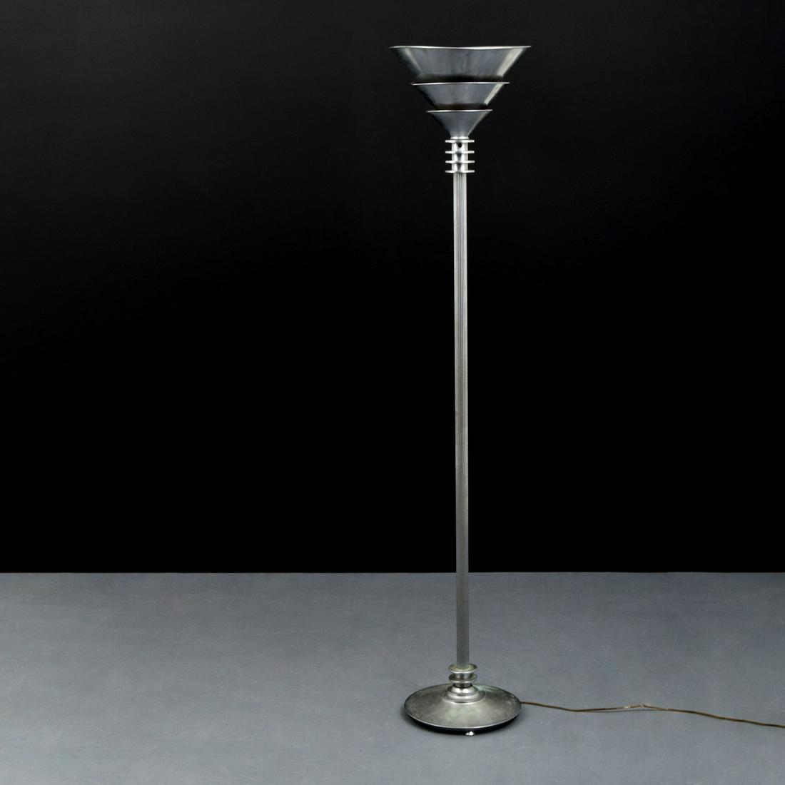 Rare Eliel Saarinen & Walter von Nessen Floor Lamp: Artist/Designer; Manufacturer: Eliel Saarinen, Walter von Nessen; Nessen Studio, Inc. Marking(s); notes: no marking(s) apparent Country of origin; materials: USA; aluminum, metal Dimensions (H, W, D):