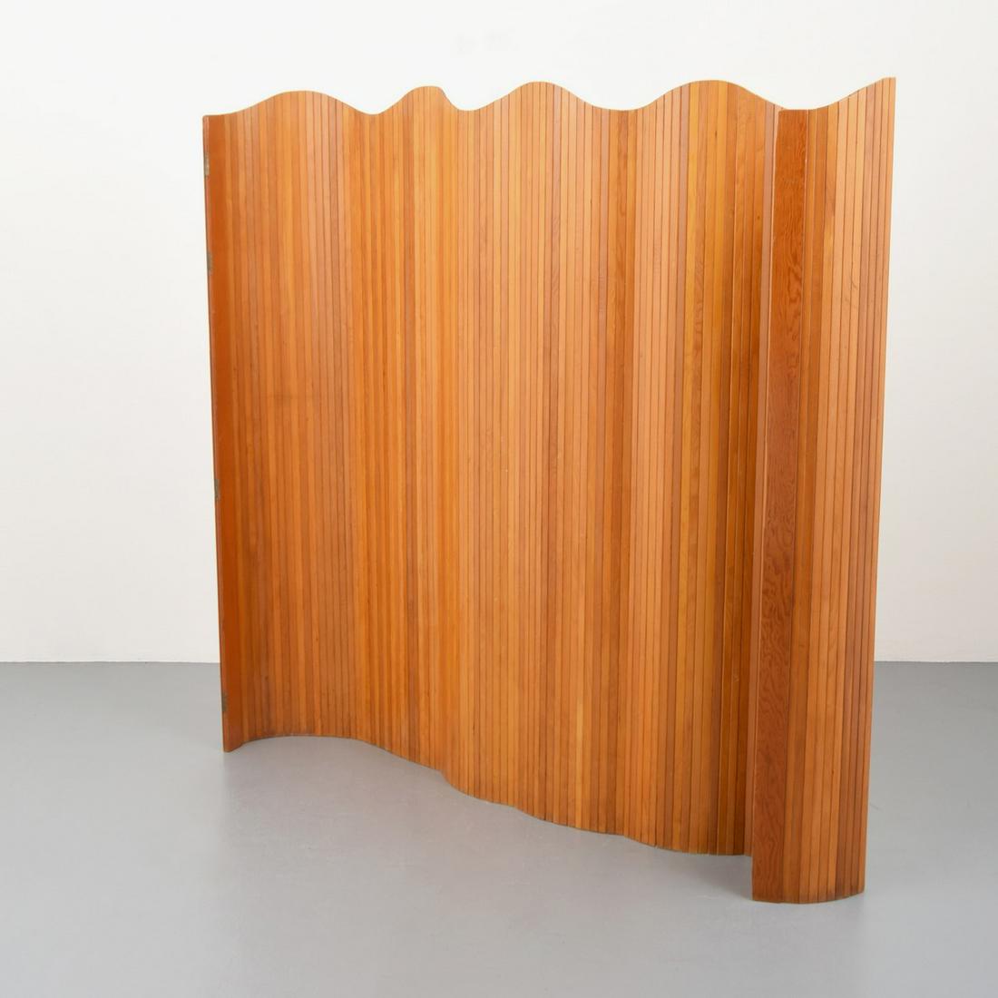 Screen / Room Divider, Manner of Charles & Ray Eames: Artist/Designer; Manufacturer: unknown Marking(s); notes: no marking(s) apparent Country of origin; materials: country of origin unknown; wood, metal Dimensions (H, W, D): 71.5"h, 95"w, .75"d Addition