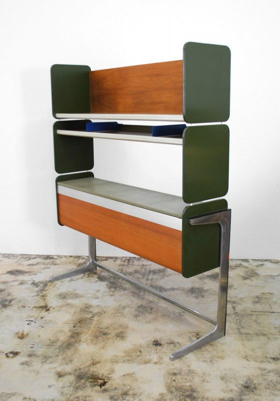 George Nelson & Associates File Organizer: Designer & Manufacturer: George Nelson & Associates; Herman Miller Markings: label Country of Origin & Materials: USA; wood, metal, laminate Additional Information & Circa: Rare file organizer / bookc