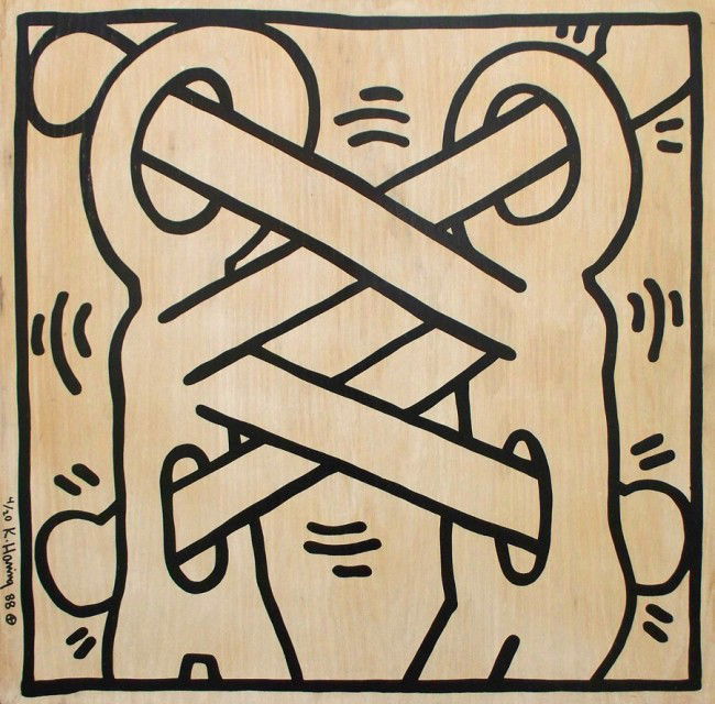 Keith Haring Screen Print 4/20: Designer & Manufacturer: Keith Haring Markings: signature, date, e. 4/20 Country of Origin & Materials: USA; screen print on wood Additional Information & Circa: Fine screen print by Keith Haring (195