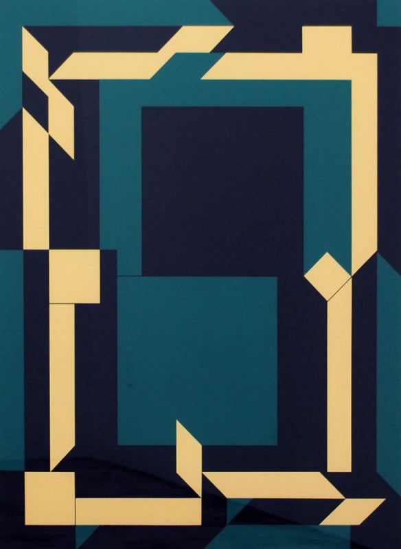 Victor Vasarely Silk Screen: Designer & Manufacturer: Victor Vasarely Markings: signed, "e.a. III/XX" Country of Origin & Materials: Hungary Additional Information & Circa: Three color silkscreen "Okkaido" by Victor Vasarely (190