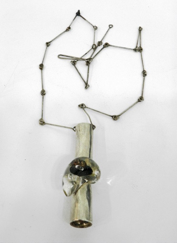 Bjorn Weckstrom Sterling Silver Necklace: Designer & Manufacturer: Bjorn Weckstrom; Laponia Markings: various including .925 Country of Origin & Materials: Finland; sterling silver, lucite Additional Information & Circa: Large sterling silver