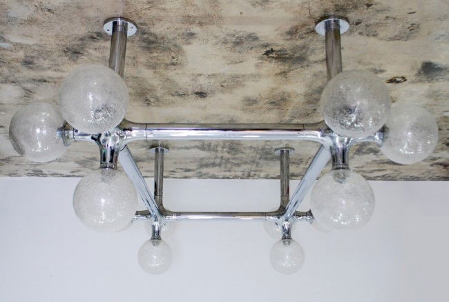 Large Chandelier from the Palace Of The Republic: Designer & Manufacturer: Peter RockelMarkings: none Country of Origin & Materials: Germany; metal, glass Additional Information & Circa: Large chandelier designed by Peter Rockel from the Palace Of T