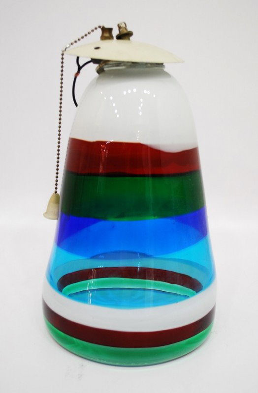 Anzolo Fuga Hanging Light: Designer & Manufacturer: Anzolo Fuga; A.V.E.M. Country of Origin & Materials: Italy; glass Additional Information & Circa: Fine hanging lamp by Anzolo Fuga for A.V.E.M.; Circa 1960 Dimensions: 11.5"H,