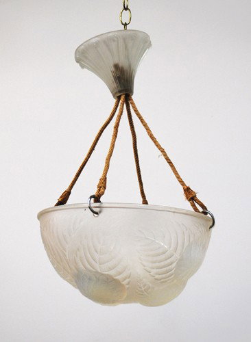 Rene Lalique "Dahlias" Chandelier/Ceiling Light: Designer & Manufacturer: Rene Lalique Markings: signed "R. Lalique" Country of Origin & Materials: France; glass Additional Information & Circa: Fine & rare ceiling light/chandelier by Rene Lalique. O