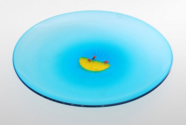 Murano "Murrine" Charger by Versace: Designer & Manufacturer: Versace; Venini Markings: signed, dated Country of Origin & Materials: Italy; glass Additional Information & Circa: Colorful blown glass "Murrine" charger by Versace for Venin