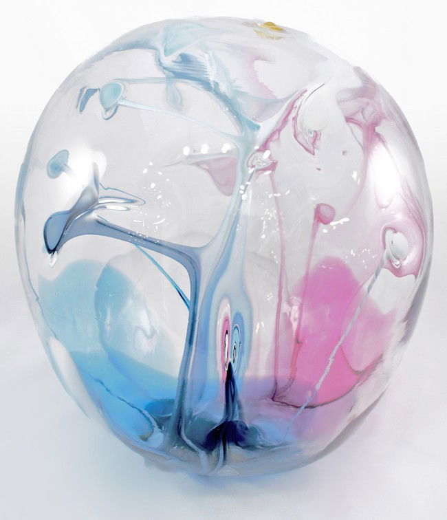 Large Peter Bramhall Sculpture: Designer & Manufacturer: Peter Bramhall Markings: signed, dated Country of Origin & Materials: USA; glass Additional Information & Circa: Large blown glass sculpture by Peter Bramhall. Complicated for