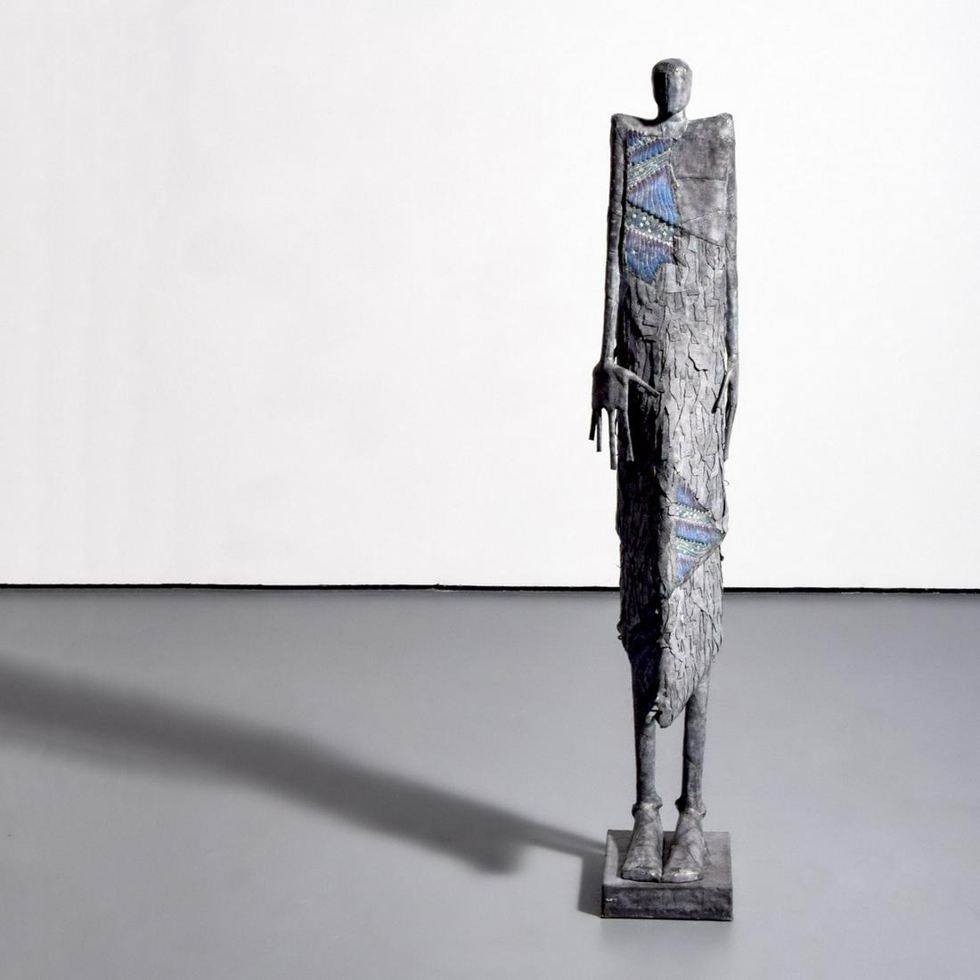 Large Leslie Hawk Figural Mosaic Sculpture, 62"H (1 of 9)