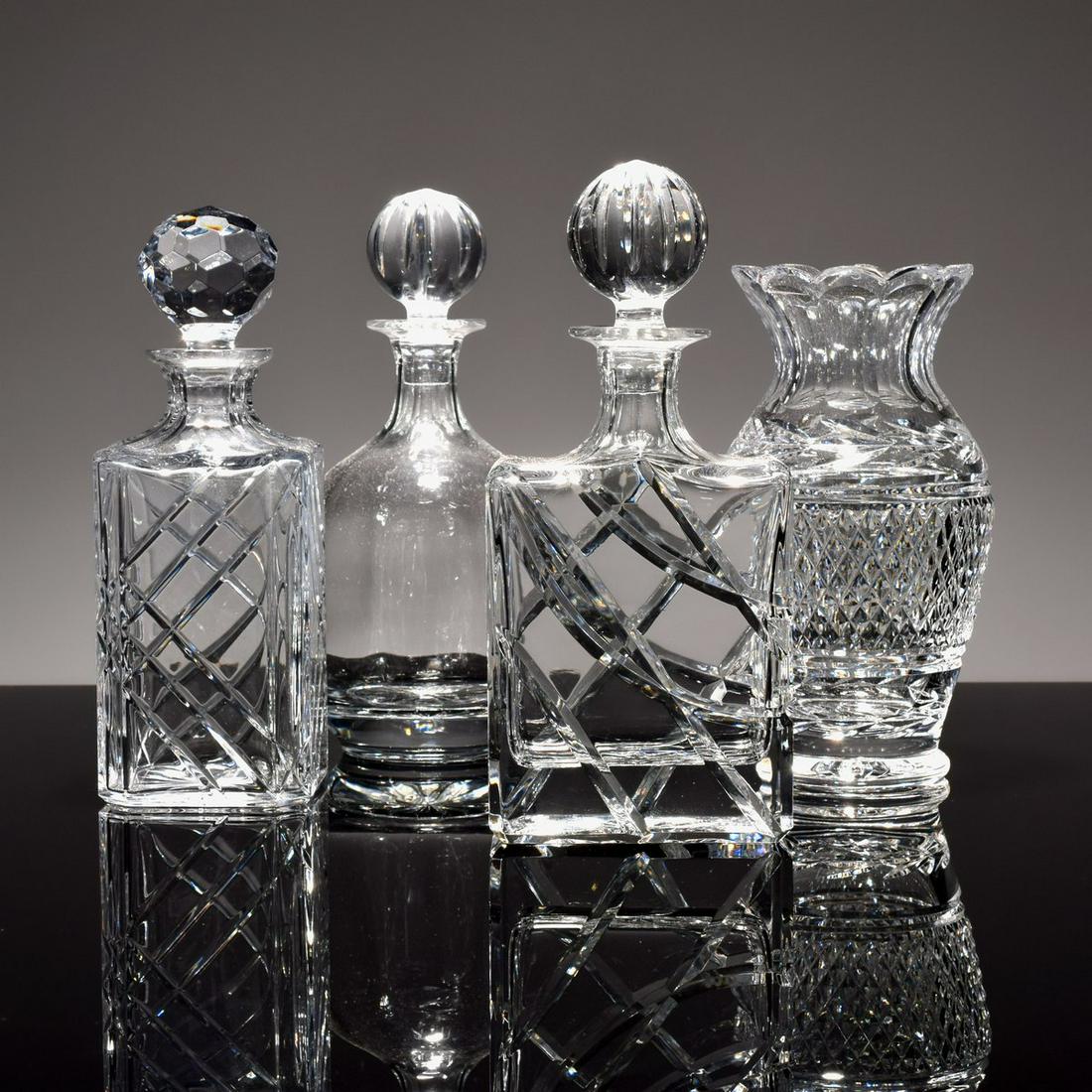 Group of 3 Decanters & 1 Vase; Waterford, Atlantis… (1 of 11)