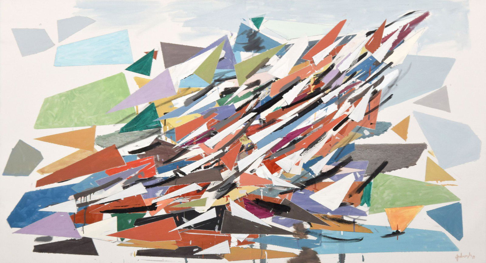 Large Robert Goodnough Abstract Painting, 66"W (1 of 9)