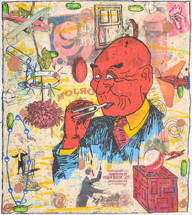 Jane Hammond Mixed Media Drawing / Collage: Artist/Designer; Manufacturer: Jane Hammond (b. 1950) Marking(s); notes: 1993 Country of origin; materials: American; drawing with mixed media collage on paper Dimensions (H, W, D): 35"h, 33"w; 41"h,