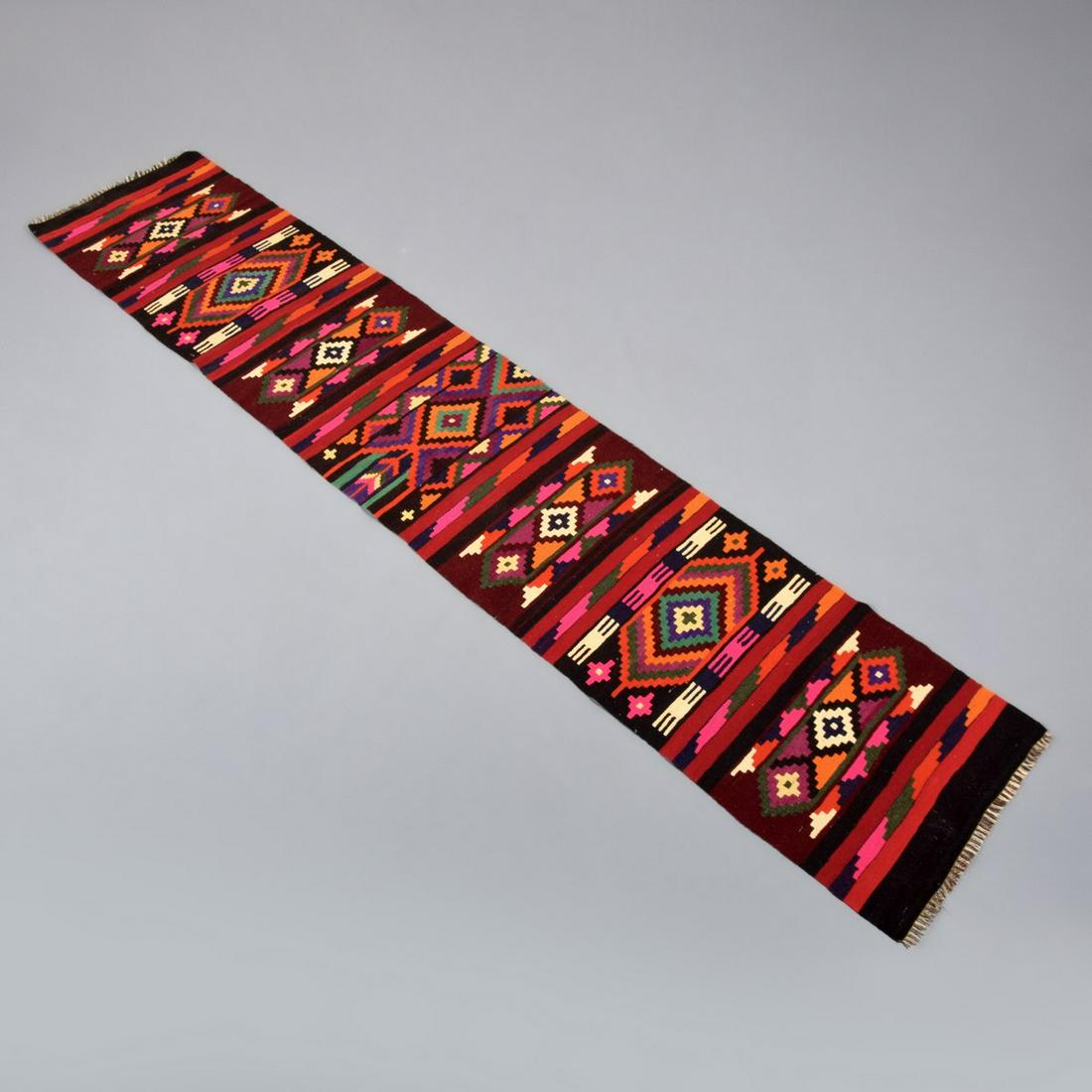Large Kurdish Kilim Runner Rug, 152"L (1 of 8)