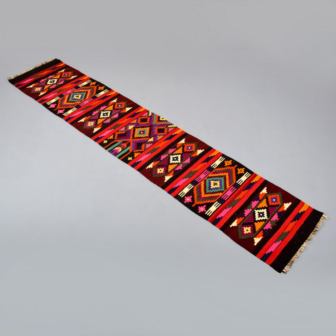 Large Kurdish Kilim Runner Rug, 157"L (1 of 8)
