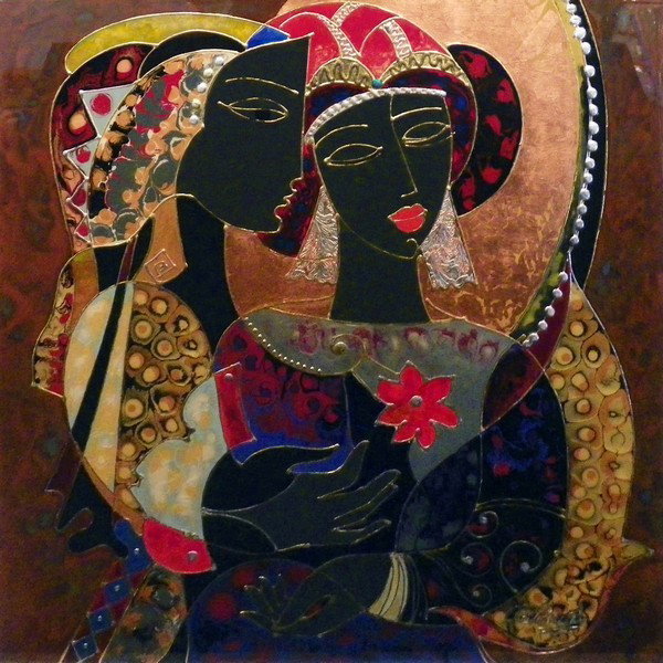 Oleg Zhivetin Painting: Designer & Manufacturer: Oleg Zhivetin Markings: signed Country of Origin & Materials: Russia, USA; mixed media Additional Information & Circa: Vibrant mixed media painting "Fairy Tale" by Oleg Zhivet