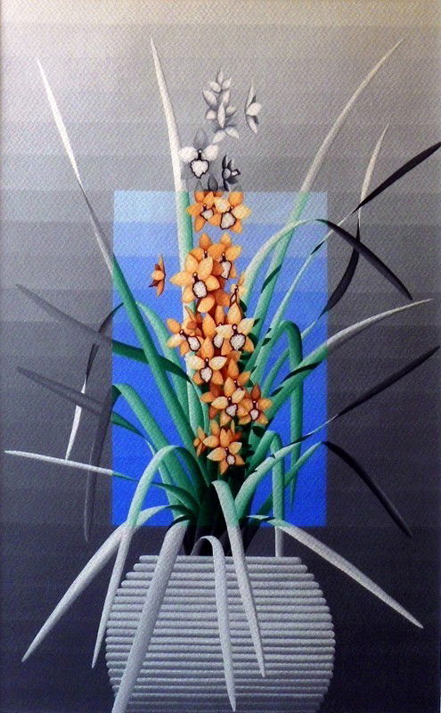 Ed Baynard Painting: Designer & Manufacturer: Ed Baynard Markings: none Country of Origin & Materials: USA; paper Additional Information & Circa: Painting by Ed Baynard (1940-). Baynard's love of Japanese woodblocks is ev