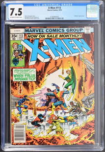 Marvel Comics X-MEN #113, CGC 7.5: Artist/Designer; Manufacturer: Terry Austin, John Byrne, Chris Claremont, Dan Crespi, Annette Kawecki, Gaspar Saladino, Roger Stern, Glynis Wein; Marvel Comics Marking(s); notes: no