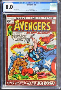 Marvel Comics THE AVENGERS #93, CGC 8.0: Artist/Designer; Manufacturer: Neal Adams, Stan Lee, Sam Rosen, Roy Thomas; Marvel Comics Marking(s); notes: no signatures/marking(s); Oct. 31, 1971 Country of origin; materials: USA; paper