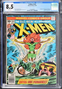 Marvel Comics X-MEN #101, CGC 8.5: Artist/Designer; Manufacturer: Chris Claremont, Dave Cockrum, John Costanza, Dan Crespi, Archie Goodwin, Bonnie Wilford; Marvel Comics Marking(s); notes: no signatures/marking(s); Oct. 10, 1976