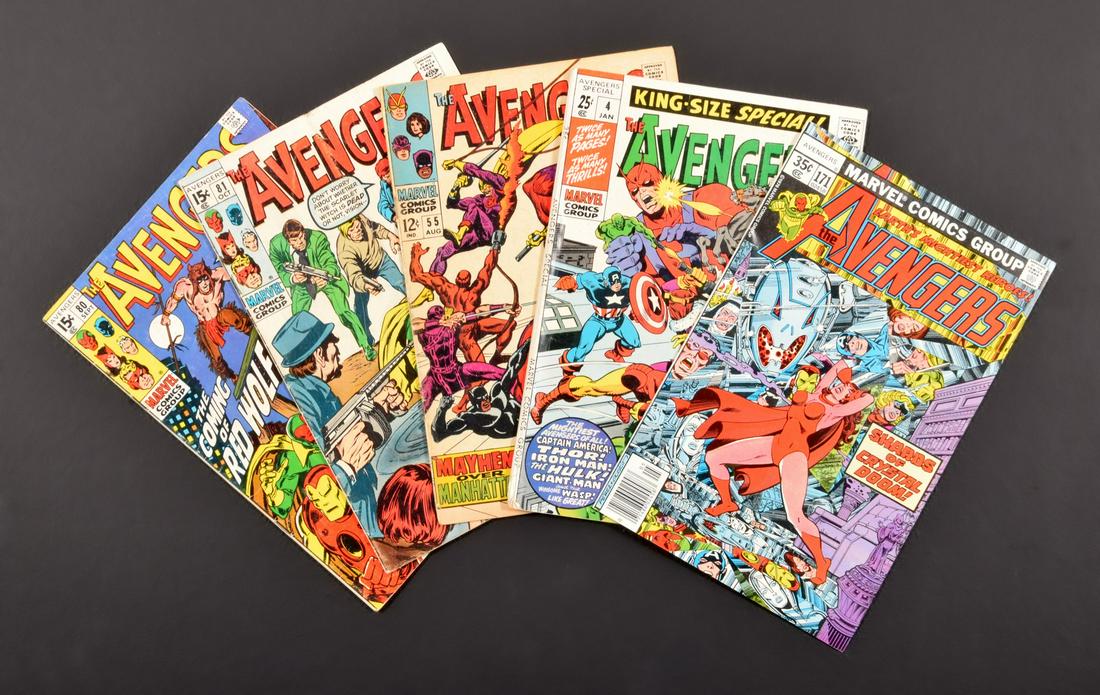 5 Marvel Comics, THE AVENGERS #4, #55, #80, #81 & #171 (1 of 16)
