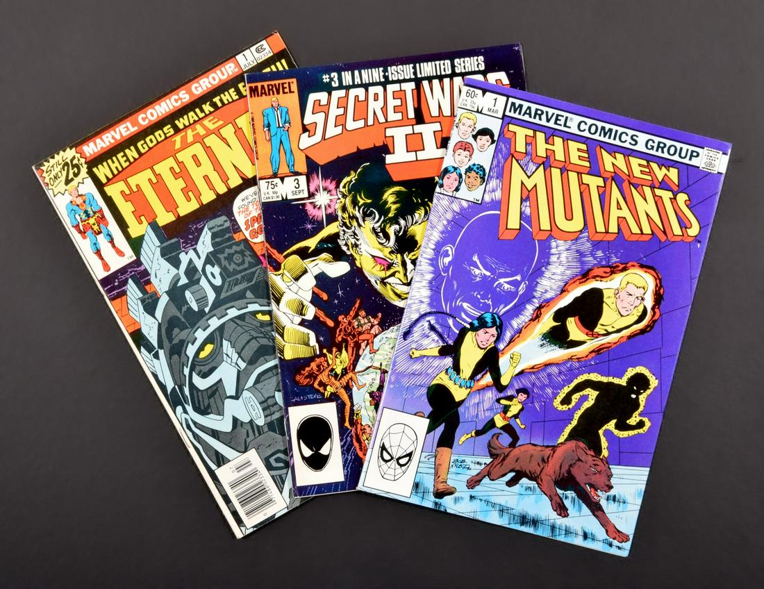 3 Marvel Comics, ETERNALS #1, NEW MUTANTS #1 & SECRET WARS #3 (1 of 8)