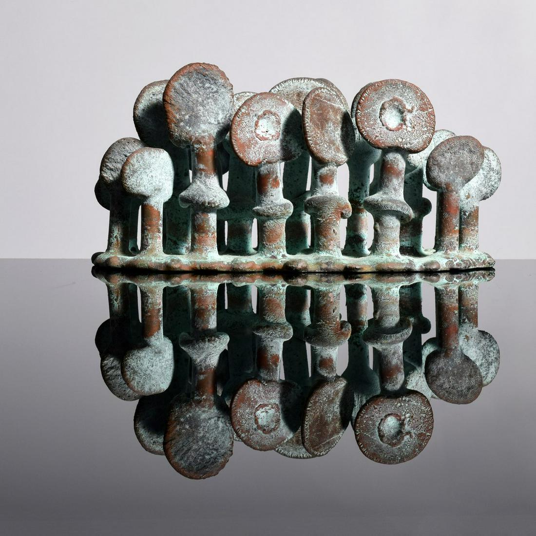 Klaus Ihlenfeld Bronze Sculpture: Artist/Designer; Manufacturer: Klaus Ihlenfeld (b. 1934) Marking(s); notes: signed Country of origin; materials: German/American; bronze with applied patina Dimensions (H, W, D): 5.25"h, 4.5"w, 3.5"d 