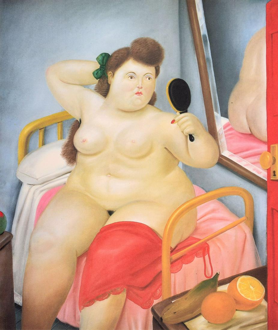 Fernando Botero "La Toilette" Lithograph, Signed Edition: Artist/Designer; Manufacturer: Fernando Botero (b. 1932) Marking(s); notes: signed; ed. 16/200 Country of origin; materials: Colombian; lithograph Dimensions (H, W, D): 14.5"h, 11.75"w; 22"h, 19.5