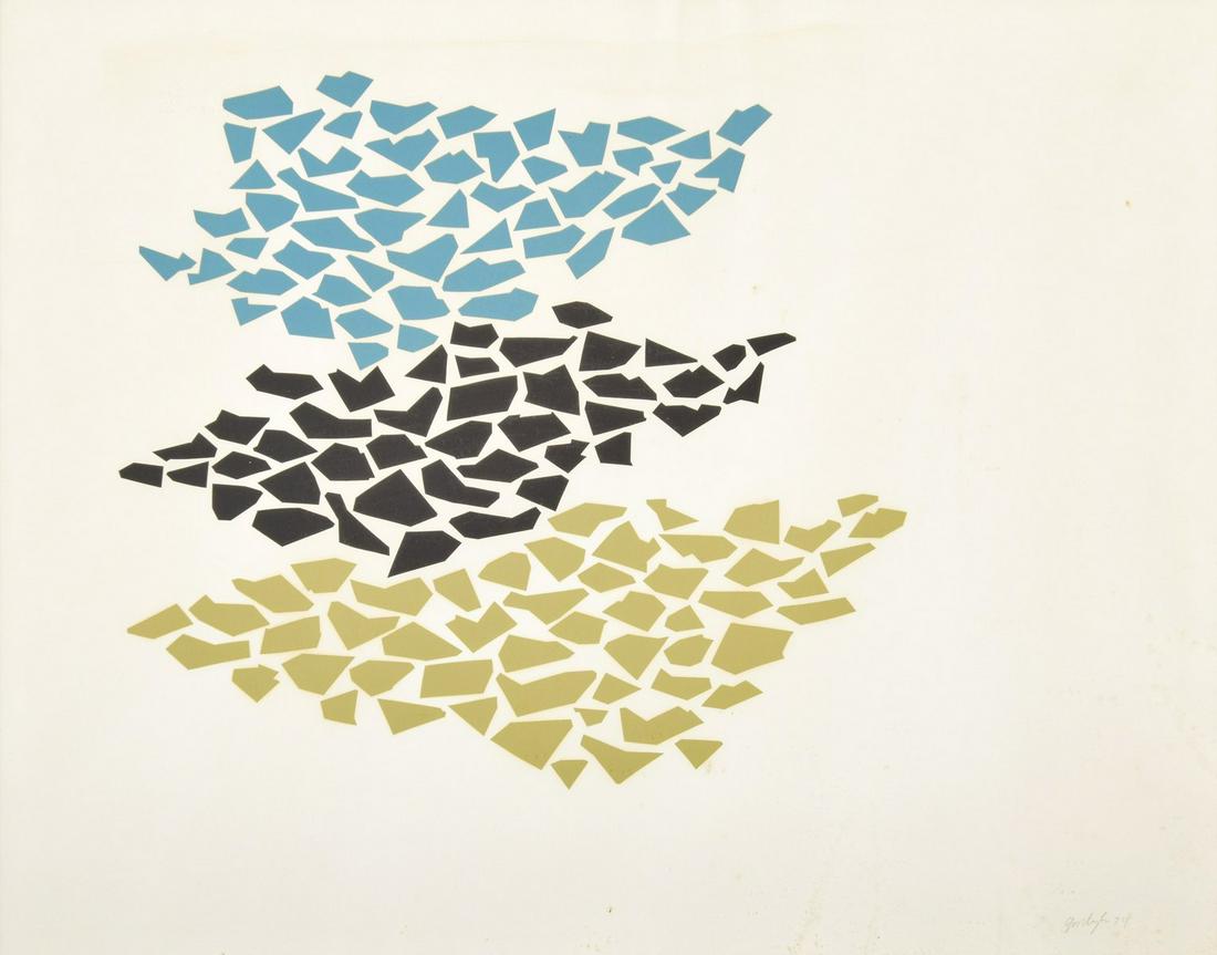 Robert Goodnough Abstract Lithograph, Signed Edition: Artist/Designer; Manufacturer: Robert Goodnough (1917-2010) Marking(s); notes: signed; ed. 86/200; 1974 Country of origin; materials: American; lithograph Dimensions (H, W, D): 19.5"h, 25.5"w; 21"
