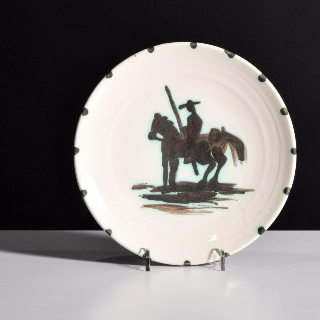 Pablo Picasso "Picador" Plate, Madoura (A.R. 160): Artist/Designer; Manufacturer: Pablo Picasso (Spanish, 1881-1973); Madoura Marking(s); notes: Madoura Plein Feu imprint, Edition Picasso imprint, Edition Picasso; from the edition of 500; 1952 Count