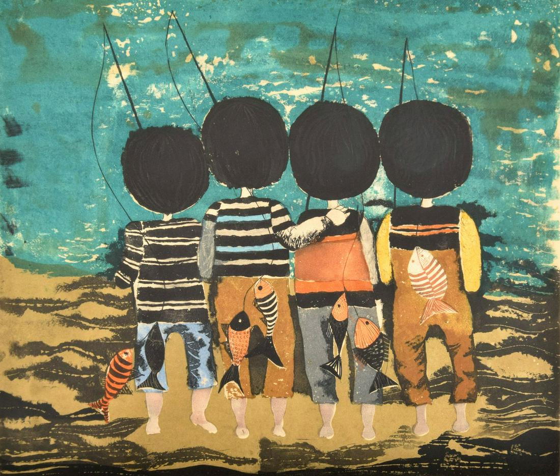 Graciela Rodo Boulanger Print, Signed Edition: Artist/Designer; Manufacturer: Graciela Rodo Boulanger (b. 1935) Marking(s); notes: signed; ed. 4/100 Country of origin; materials: Bolivian; paper Dimensions (H, W, D): 20"h, 23.5"w; 26.75"h, 30.