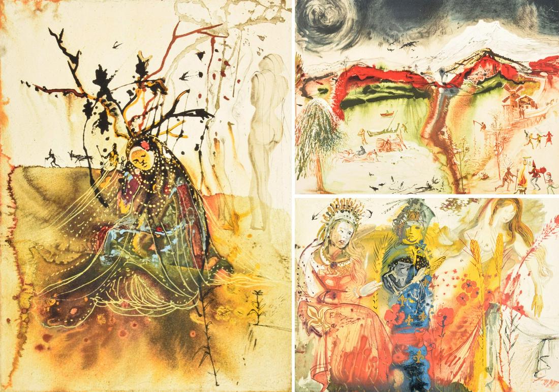 3 Salvador Dali "Four Seasons" Lithographs, Signed Editions: Artist/Designer; Manufacturer: Salvador Dali (1904-1989) Marking(s); notes: signed, blind stamp; EA for the editions of 195; 1972 Country of origin; materials: Spanish; lithograph Dimensions (H, W,