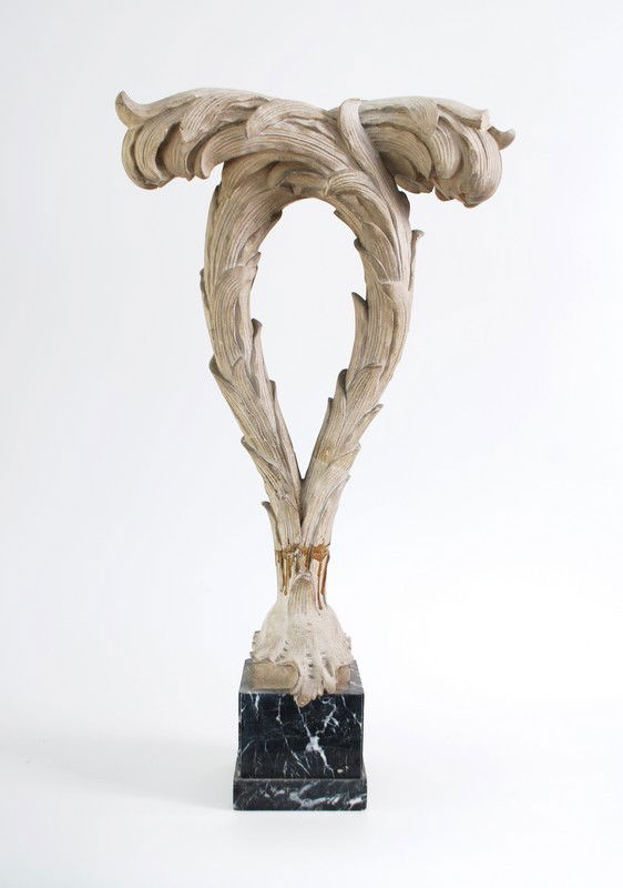 Serge Roche Pedestal: Designer & Manufacturer: Serge Roche Markings: none Country of Origin & Materials: France; plaster, marble Additional Information & Circa: Plaster pedestal on marble base by Serge Roche; c. 1930 (Key