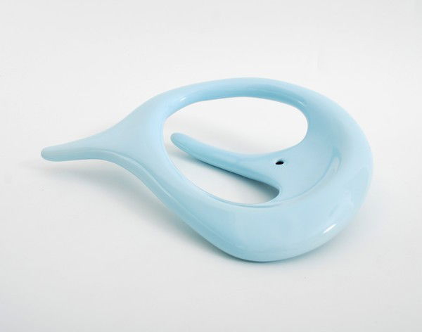 Vase/Vessel by Ross Lovegrove: Designer & Manufacturer: Ross Lovegrove; Cor Unum Markings: marked Country of Origin & Materials: Netherlands; glazed earthenware Additional Information & Circa: Organic shaped vase/vessel from the "O