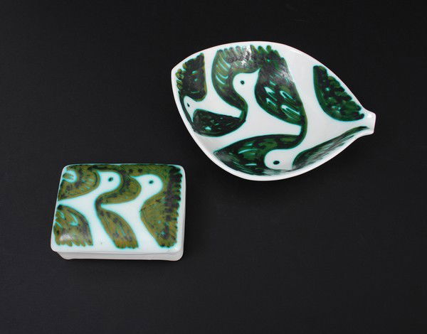 Dish & Bowl by Alessio Tasca: Designer & Manufacturer: Alessio Tasca; Raymor Markings: marked Country of Origin & Materials: Italy; pottery Additional Information & Circa: Covered dish & bowl by Alessio Tasca for Raymor; c. 1955 (