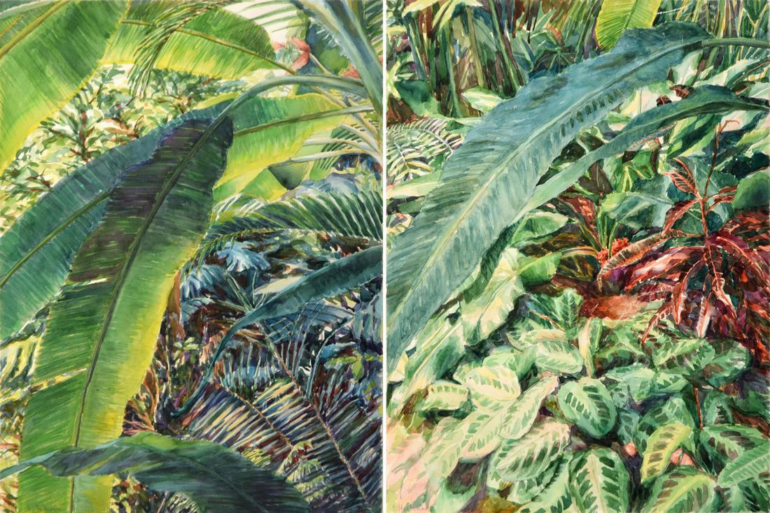 2 Susan Heideman Paintings, Tropical Foliage (1 of 16)