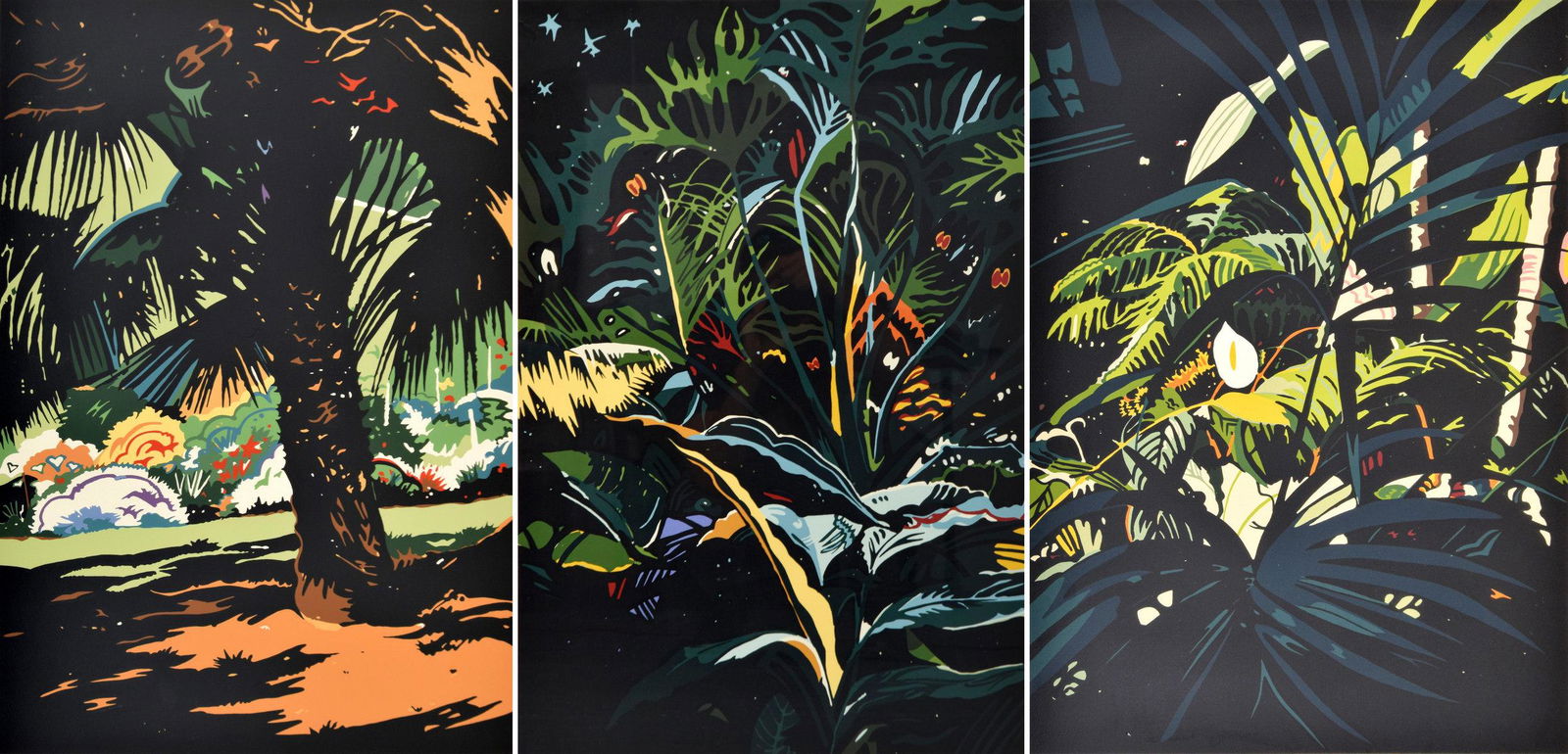 3 Jon Carsman Tropical Plants Screenprints, Signed Editions (1 of 20)