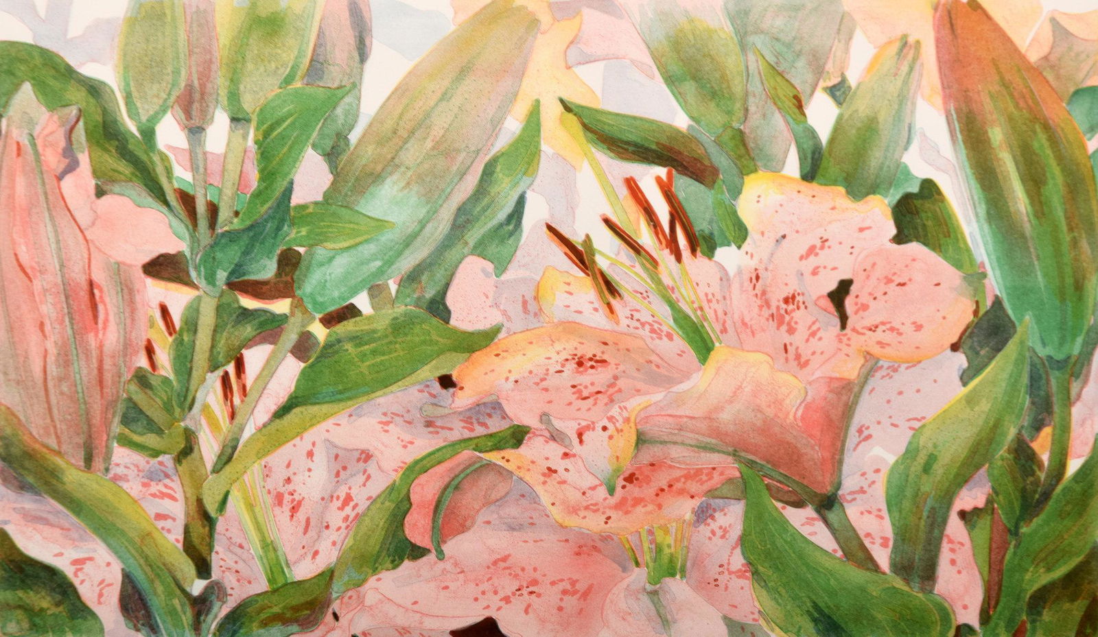 Gary Bukovnik SPOTTED LILLIES Lithograph, Signed Edition (1 of 10)